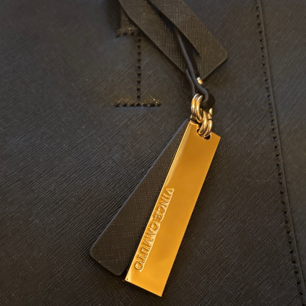 Vince Camuto Black Tote with Gold Accents - Picture 4 of 8